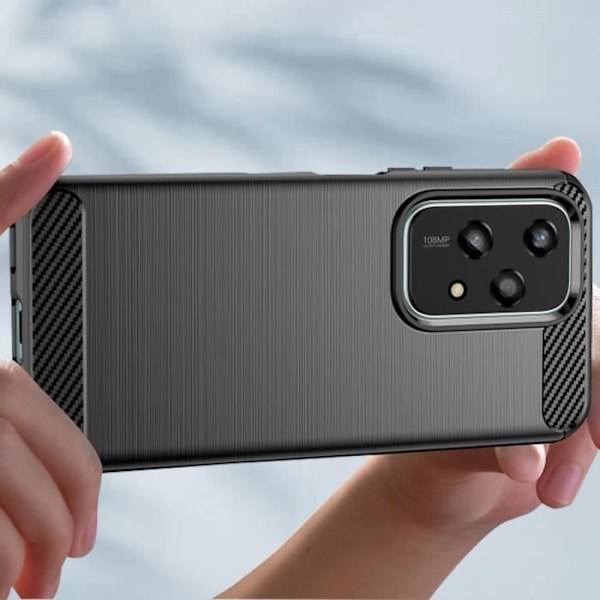 Fodral för Honor 200 Lite - AVIZAR - Kol och borstad effekt - Mjuka ytskikt Svart