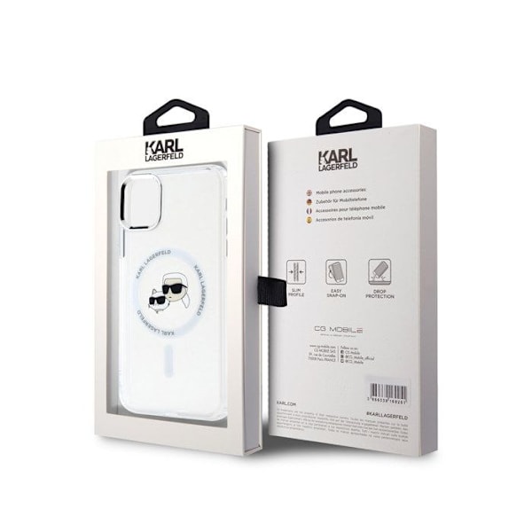 iPhone 11 Kuori IML K ja CH MagSafe-yhteensopiva Karl Lagerfeld Läpinäkyvä Vit