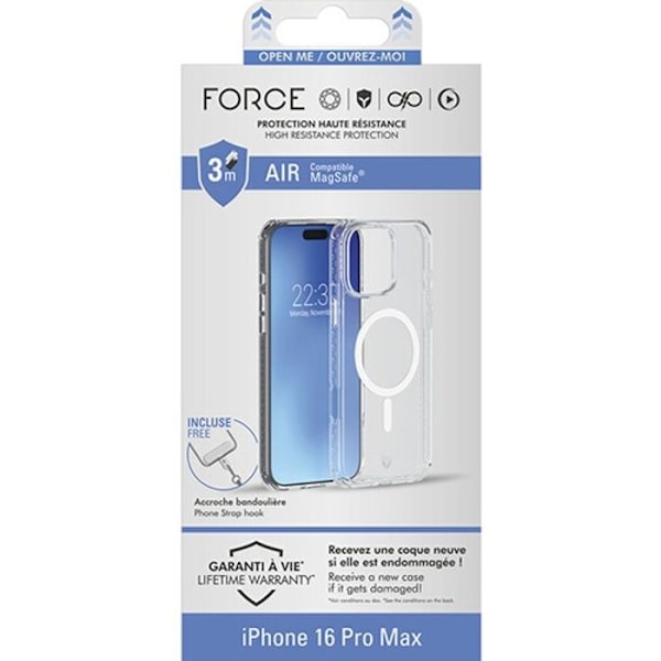 Forcecase-förstärkt fodral MagSafe-kompatibelt för iPhone 16 Pro Max Transparent Transparent