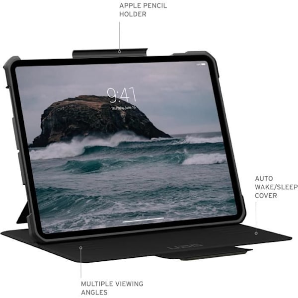 Coque - URBAN ARMOR GEAR - Metropolis SE - Kompatibel med Apple iPad Pro 13 M4/2024 - Oliv - Militærbeskyttelse Metropolis SE - Olivgrön