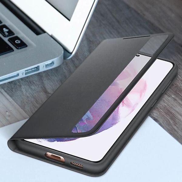 Etui - Samsung - Galaxy S21 Plus - Touch-vindue - Antibakteriel beskyttelse - Trådløs opladning Svart