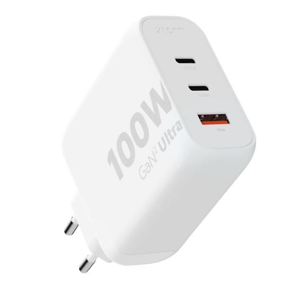 GaN² Sector Charger 100W 2 USB C + USB Kompakt format Xtorm Hvid Vit