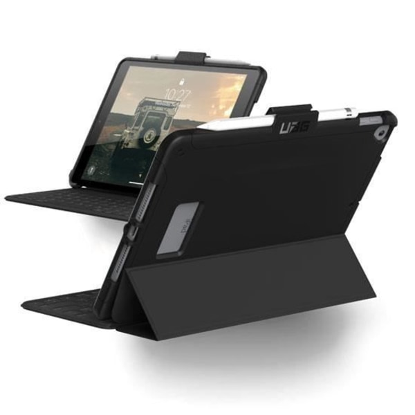 UAG Folio Scout flip-fodral kompatibelt med iPad 10.2 (2019/20/21 - 7/8/9th gen) Svart