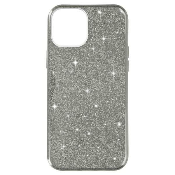 Skyddsskal - AVIZAR - iPhone 14 Plus - Semi-rigid silikon - Glittrande design - Silver Pengar