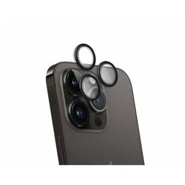 Kamerabeskytter til iPhone - FORCE GLASS - Ultra-resistent - Sort