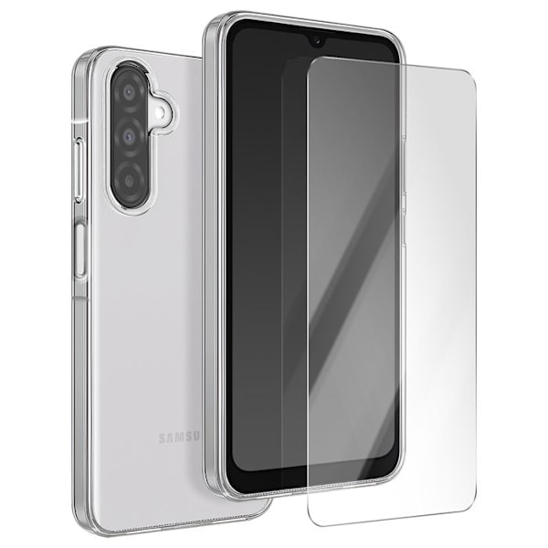 Skyddspaket för Galaxy A26 TPU-skal och 7H härdat glas Moxie Transparent Vit
