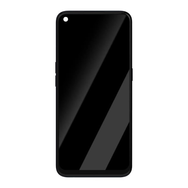 LCD-skärm + pekglas för Oppo A53s - AVIZAR - Svart - Härdat glas - Förmonterat på chassi - Android Svart