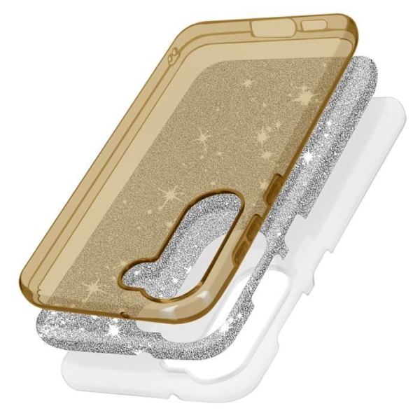 Glitter Case Samsung Galaxy S23 Plus Hybrid Puolijäykkä Spark Case kultainen