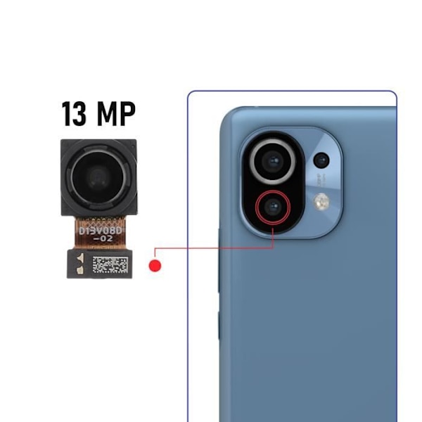 Bagkamera - AVIZAR - Xiaomi Mi 11 5G - Ultra vidvinkel 13MP - Sort - 100% kompatibel Svart