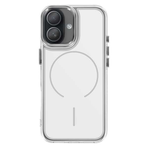 MagSafe Blød Cover til Apple iPhone 16 Plus Forstærkede Kanter Bi-Materiale Hvid Vit