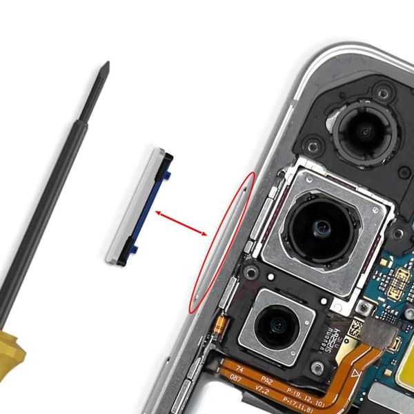 Volymknapp för Galaxy S25 FE Reparation Sidokomponent Service Pack Samsung Vit Vit