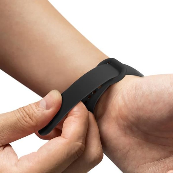 AVIZAR armbånd til Xiaomi Mi Band 5/6/7 i vandtæt sort silikone Svart