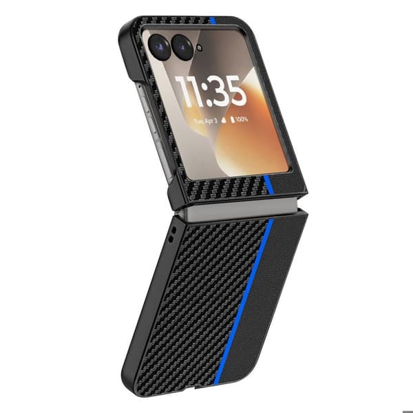 Skal för Motorola Razr 70 Kolfiber Effekt Hård Skydd Blå Blå