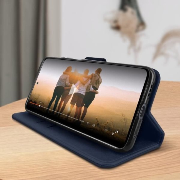 Etui - Xiaomi - Redmi Note 10 Pro - Skydd - Kortfack - Videostöd - Blå Blå