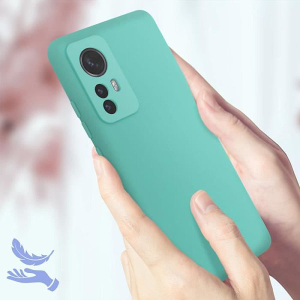 Kotelo - AVIZAR - Xiaomi 12T ja 12T Pro - Puolijäykkä - Ohut - Pehmeä turkoosi turkos