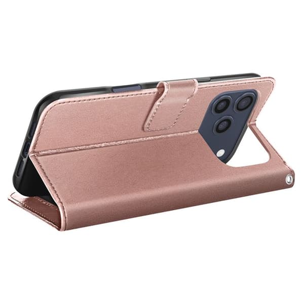 Plånboksfodral för iPhone 17 Pro med handledsrem och ställfunktion Mayaxess Rosa Rosa