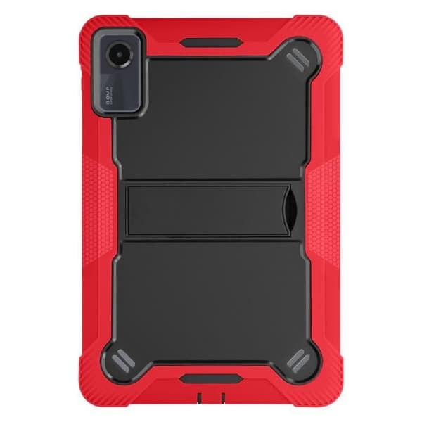 Coque Antichok - Xiaomi - Redmi Pad SE - Silikone - Polycarbonat - Sort/Rød Röd
