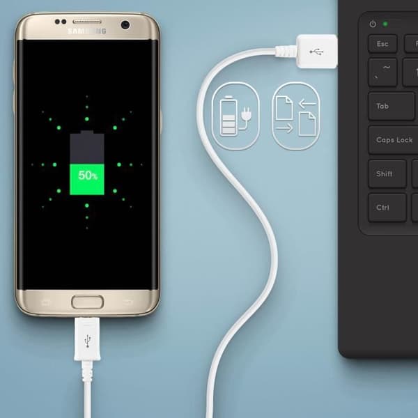 Micro-USB-kaapeli - SAMSUNG - Alkuperäinen - 1m - Lataus & Synkronointi - Valkoinen Vit