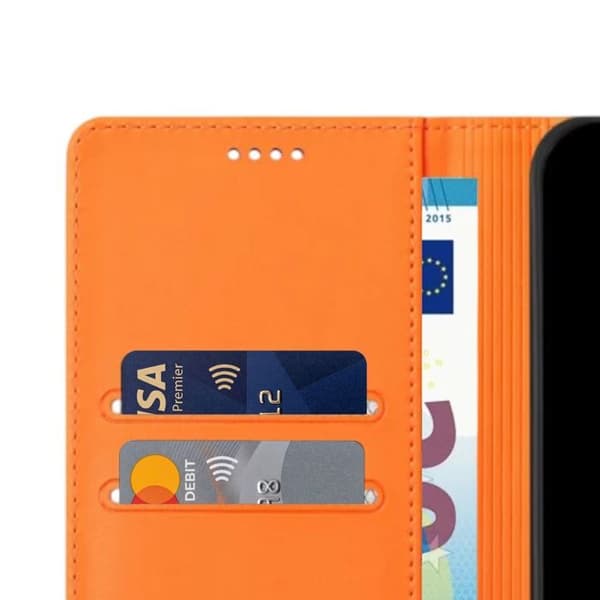Pungetui til Google Pixel 11 Pro Simil læder Prægning Anti-RFID Orange Apelsin