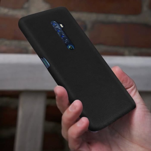 Fodral - AVIZAR - Oppo Reno 2 - Hårt skydd - Vintage läderlook - Svart Svart