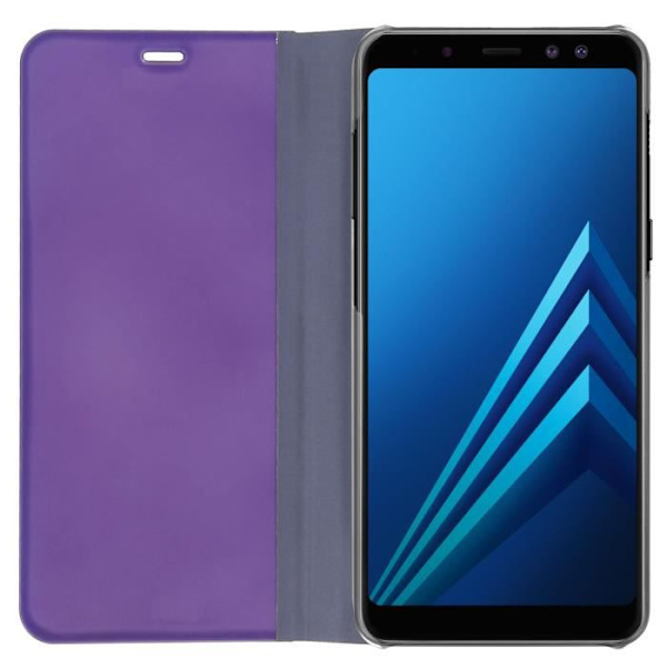 Étui Galaxy A8 - AVIZAR - Folio Mirror Cover - Hård skal - Støttefunktion - Lilla Lila