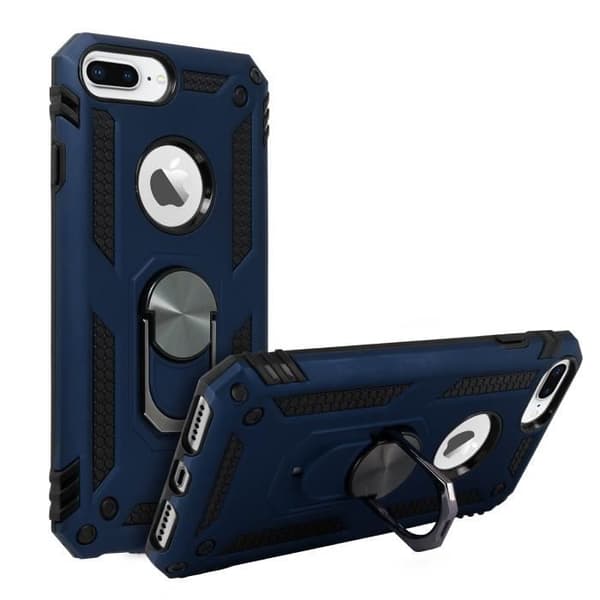 Coque - AVIZAR - iPhone 6/6S/7/8 Plus - Hybride - Ring Support - Blå Nat Midnattsblå