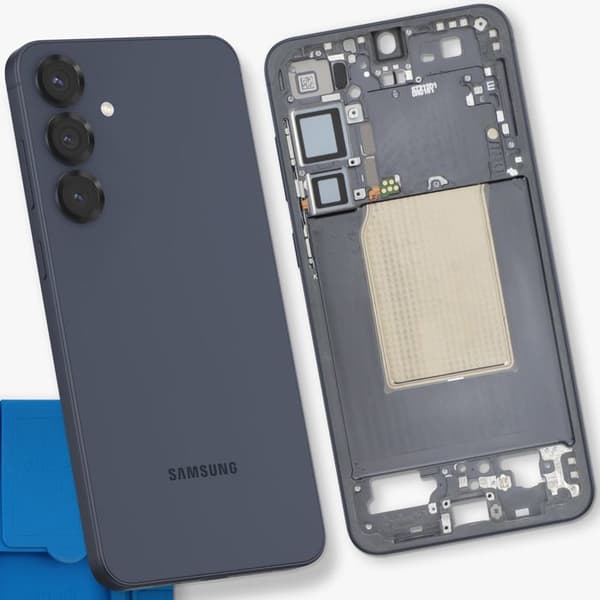 Originalt Centralt Chassis til Galaxy S25 Plus Præcis og Sikker Pasform Samsung Sort Svart