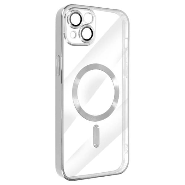 Coque - Apple - iPhone 14 - Silikone - Sølv - Kompatibel med MagSafe Pengar