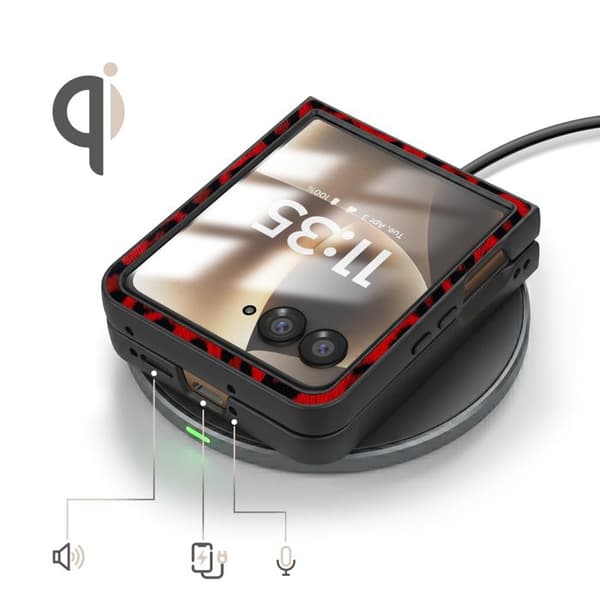 Leopardfodral för Motorola Razr 70 Ultra Skydd Fällbart Bimaterial Röd Röd