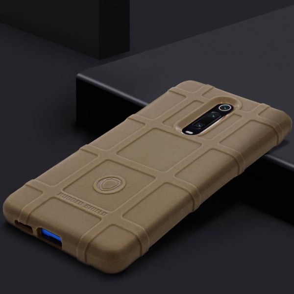 Coque - AVIZAR - Xiaomi Mi 9T - Antichock - Förstärkt Silikon - Design med Relieffmönster i Gult Gult guld