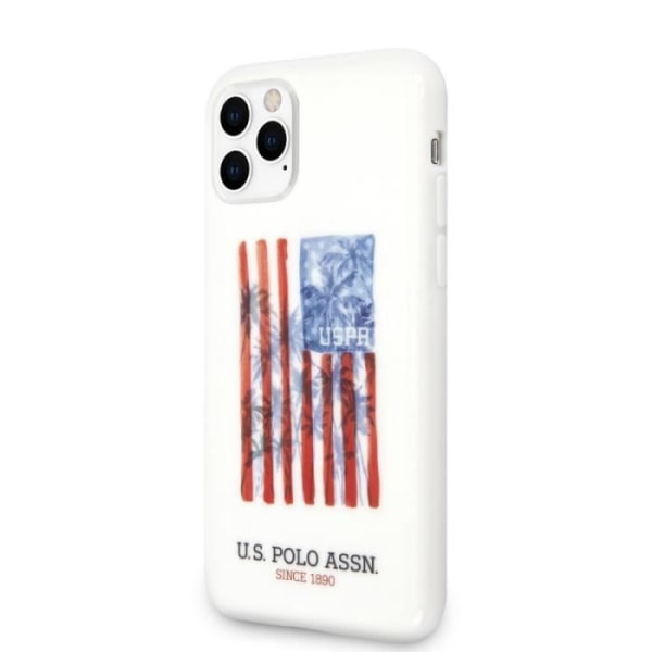 HVID SILIKONE CASE MED USA FLAG OG MINI LOGO KOMPATIBEL TIL APPLE IPHONE 11 PRO - U.S. POLO ASSN®