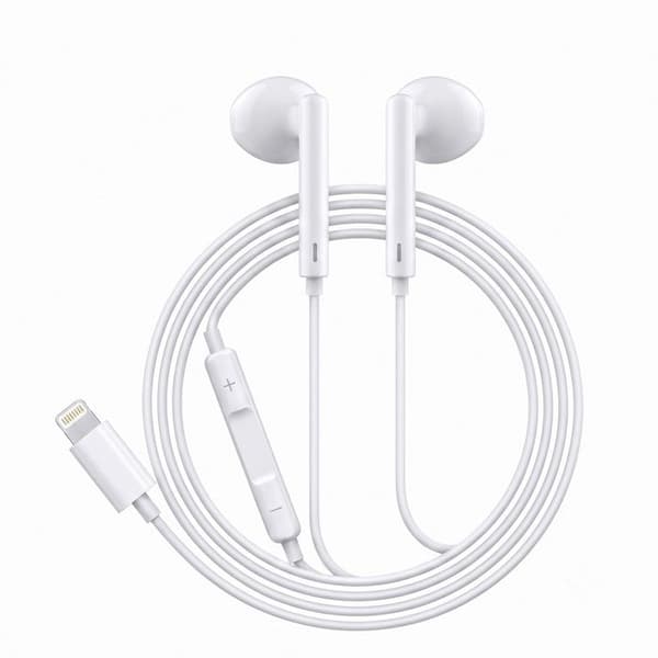 Lightning Hörlurar för iPhone 11 med inbyggd mikrofon Vit Vit