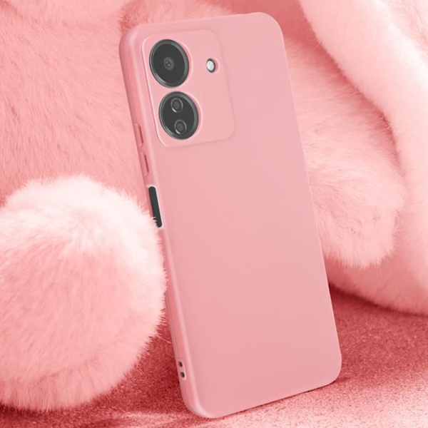 Kotelo Xiaomi Redmi 13C:lle puolijäykkä, pehmeä mattapintainen puuteri Rosa