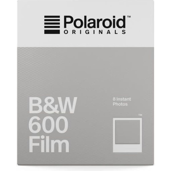 Polaroid - 600 Black &amp; White Instant Films - Paket med 8 filmer - ASA 640 - 10 min utveckling - Vit ram