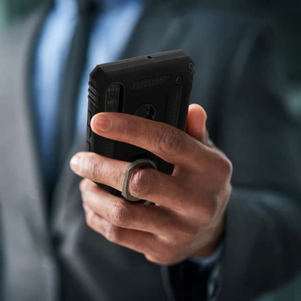 Etui - AVIZAR - P30 Lite - Bi-materiale - Holdering - Sort videounderstøttelse Svart