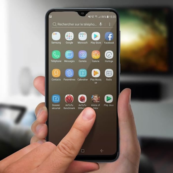 Galaxy A10 Film Skärmskydd Härdat glas Fasad Anti-fingeravtryck svart kontur Svart Svart