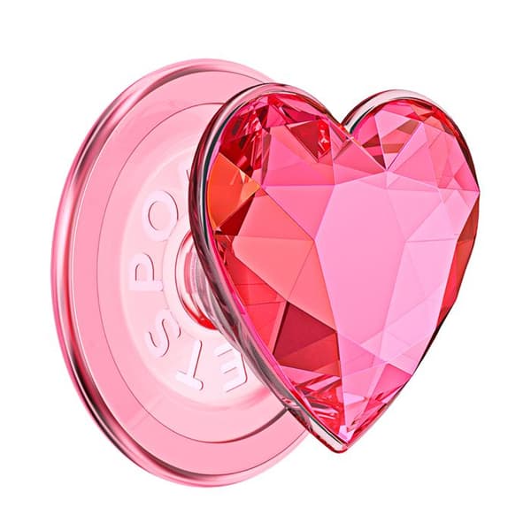 Support Smartphone PopGrip Premium MagSafe Stand og Selfie Effekt Crystal PopSockets Rosa Ros