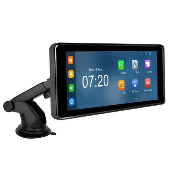 6,86" Carplay-skærm til bil med touch, Bluetooth og rygkamera, sort