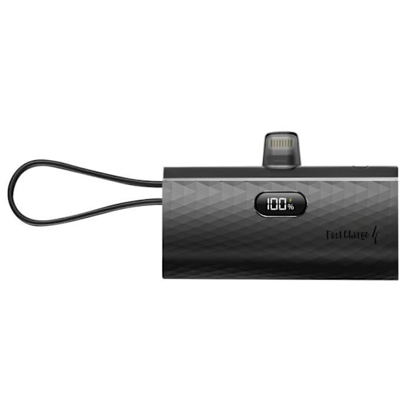 Ekstern oplader - FORCELL - F-Energy - 5000mAh - 20W - Lightning og USB C Svart