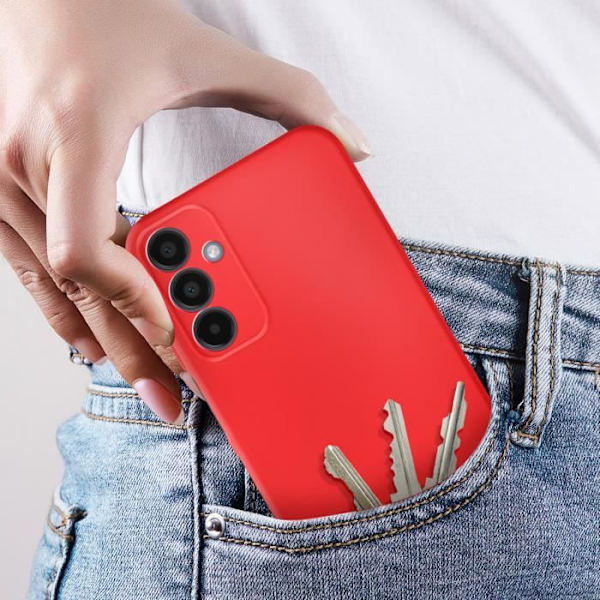 Fodral till Samsung Galaxy A15 - AVIZAR - Halvstyv Soft-touch Anti-fingeravtryck Röd Röd