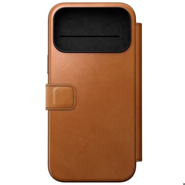 iPhone 18 Pro Max Etui i Læder Kompatibel med MagSafe og Qi2 Stødabsorberende Nomad Brun brun