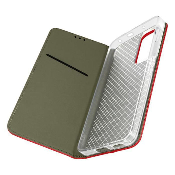 Xiaomi 12 Lite Fodral - AVIZAR - Magnetisk flipkorthållare - Röd - Stativfunktion Röd