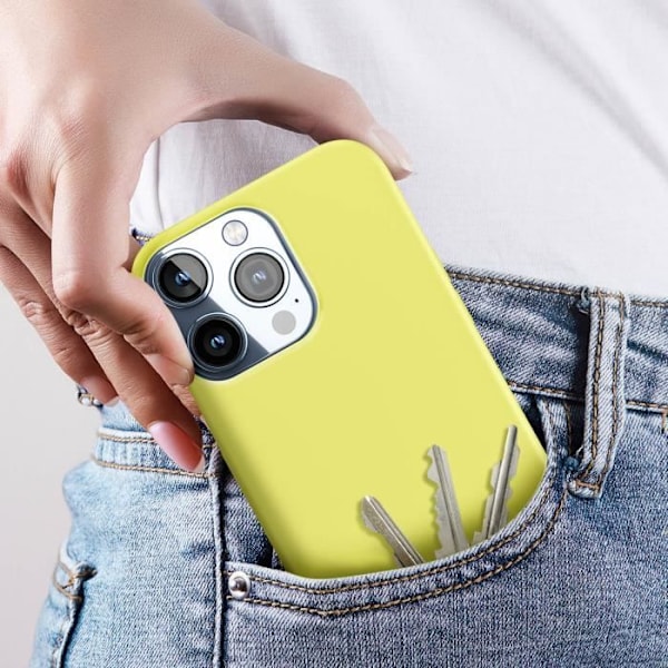 AVIZAR suojakuori iPhone 15 Pro Maxille - Puolijäykkä - Keltainen - Pehmeä pehmeä kosketusviimeistely Gul