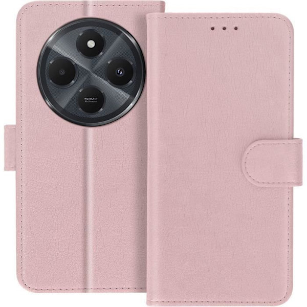 Kotelo Xiaomi Redmi 14C:lle - AVIZAR - Chesterfield - Lompakko- ja videotuki - Vaaleanpunainen Rosa