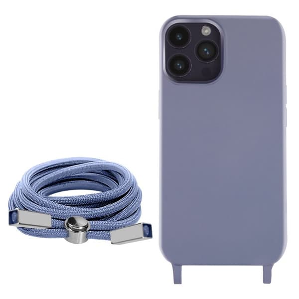 iPhone 14 Pro Max Lanyard-etui Halvstift med halsstrop 80 cm lilla Violett
