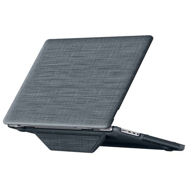 MacBook Pro 16"etui - AVIZAR - Grå tekstil - Foldbart magnetisk stativ - Ultra tynd - Indbygget ventilation Grå