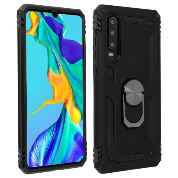 Bagcover - Huawei - P30 - Bi-materiale - Indbygget videostativ - Sort Svart