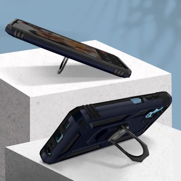 Coque - AVIZAR - Samsung Galaxy A32 5G - Stötbeständig - Bi-material - Videostöd blå