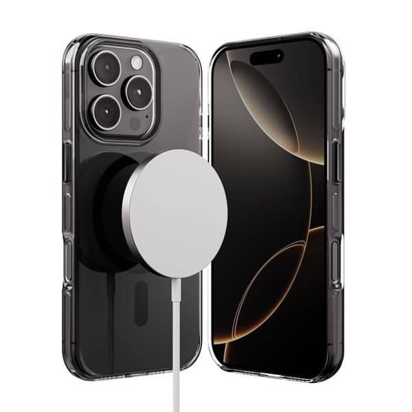 Coque iPhone 16 Pro Max MagSafe (svart) Crong Clear MAG Pro Sort