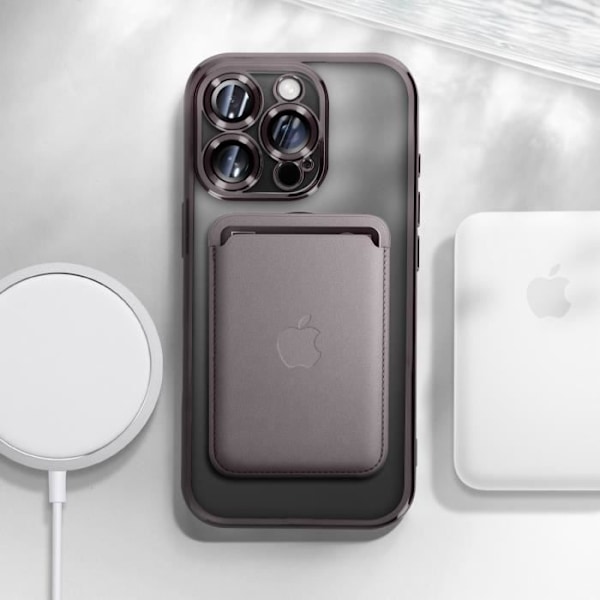 Coque MagSafe til iPhone 16 Pro Max Silikone Kontur Krom Sort Svart